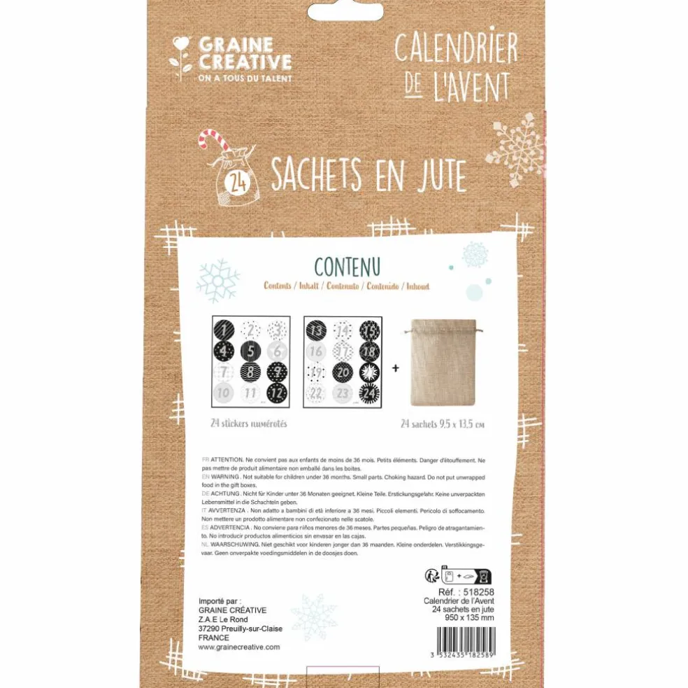 Adventskalender jutepåsar