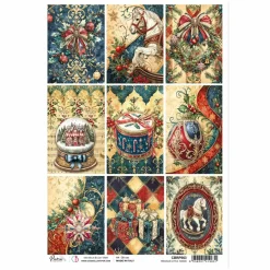 Decoupage Rispapper Julkort