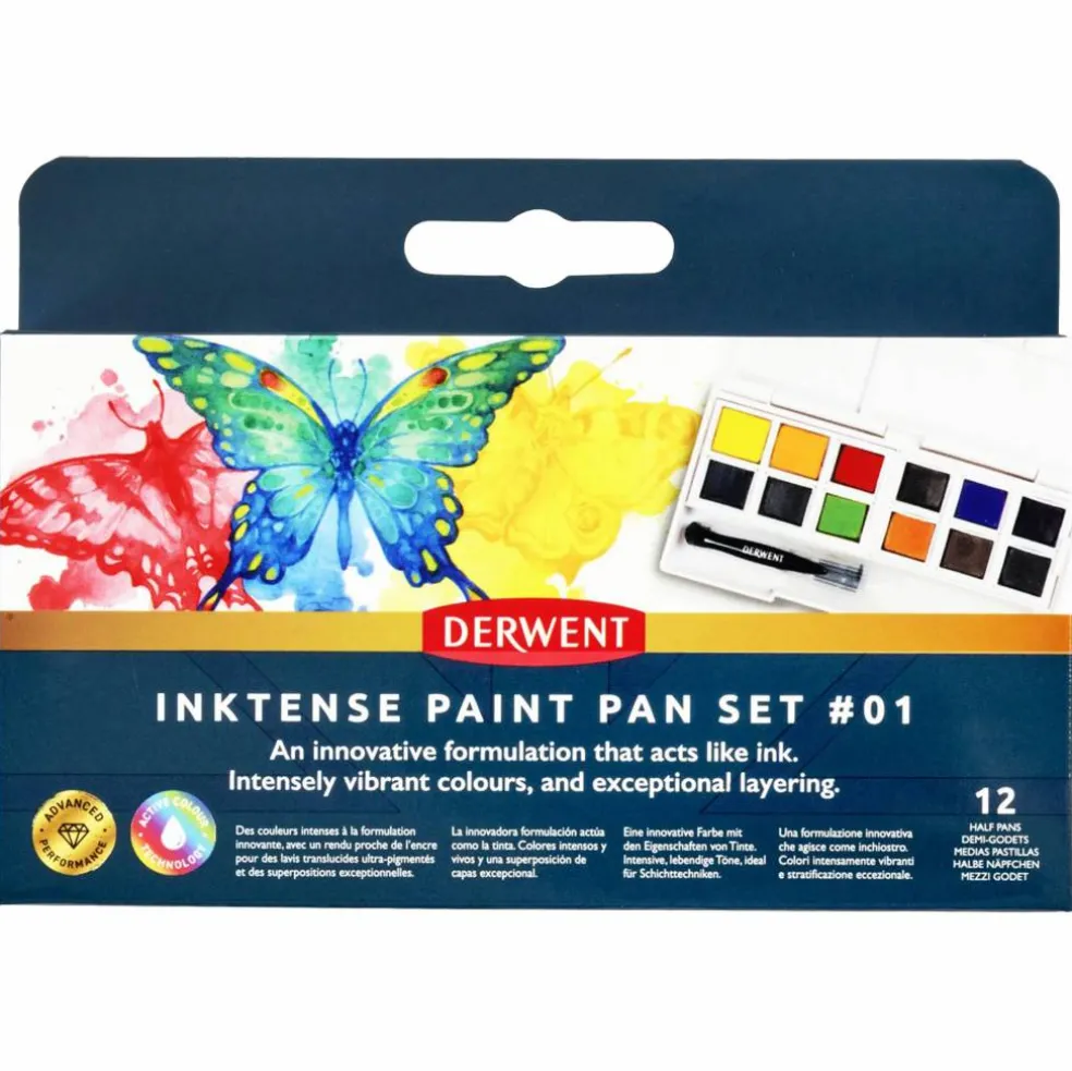 Derwent Inktense Paint Pan nr 1, 12 st