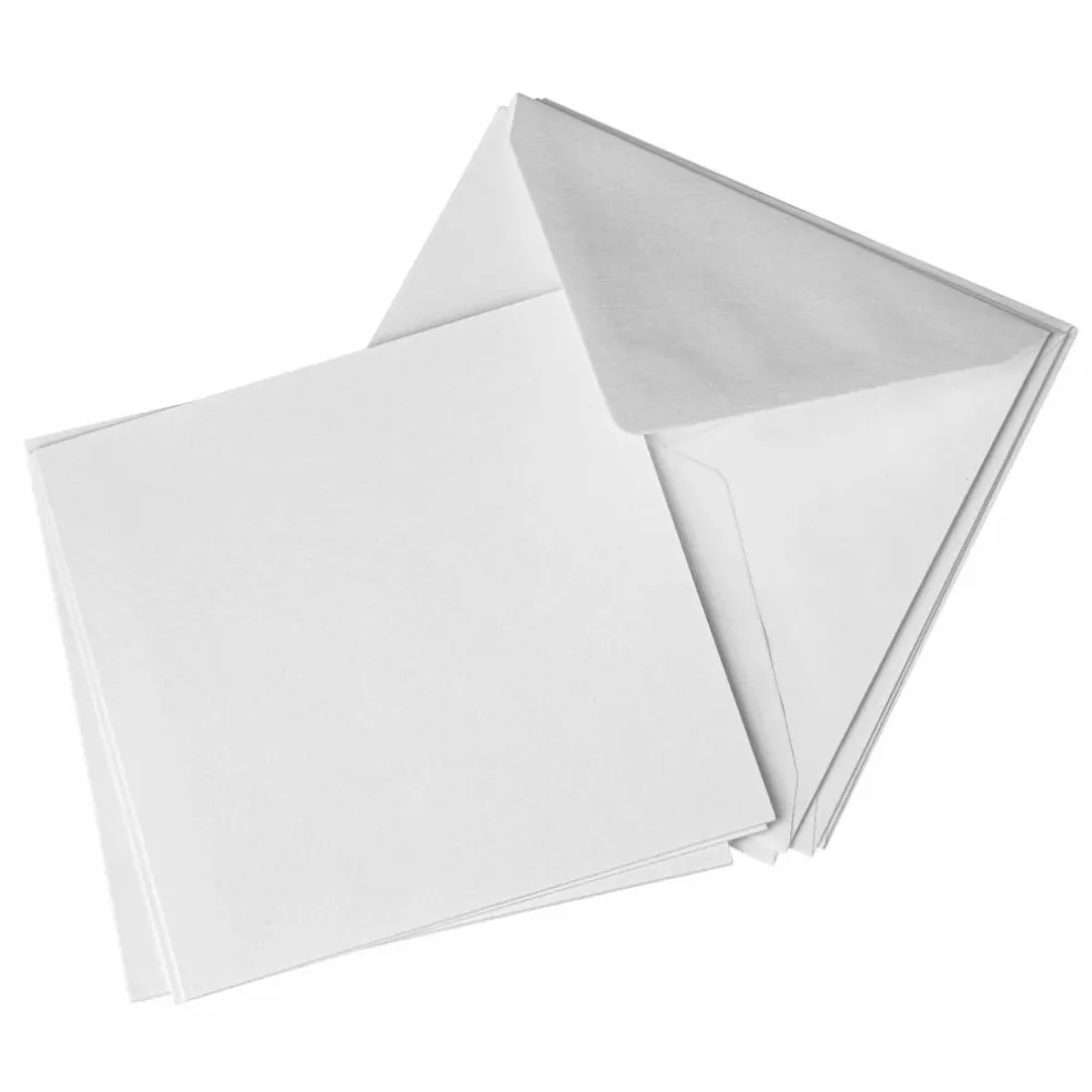 Kvadrat kort o kuvert 5-p, vit