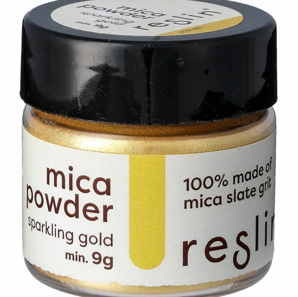 Mica pulver, guld