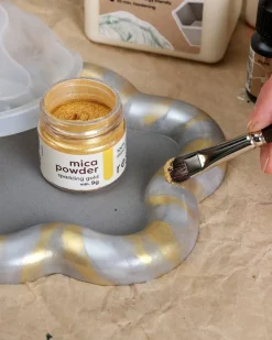 Mica pulver, guld
