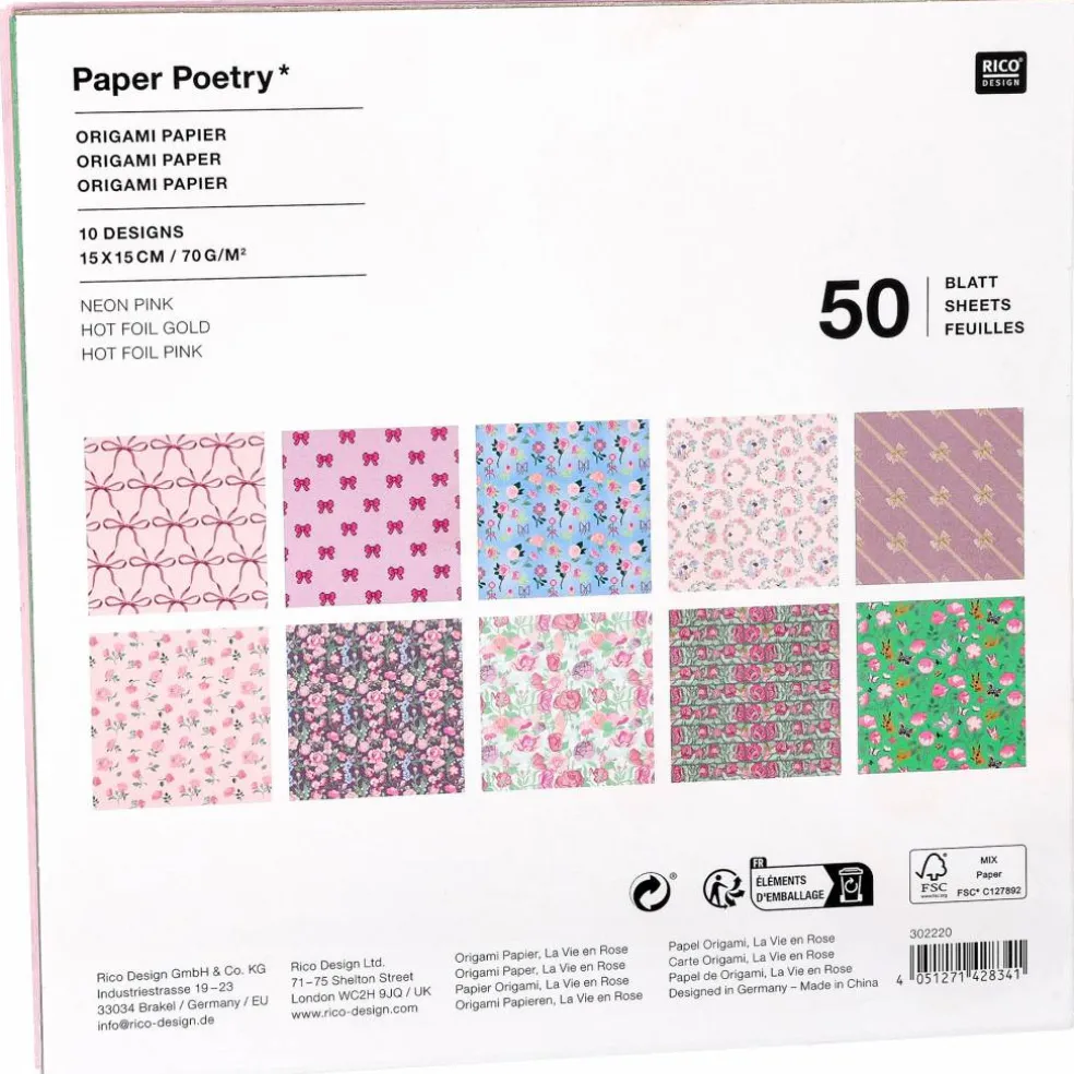 Origami Papper La vie en rose