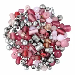 Pärlmix Metal, vit/svart