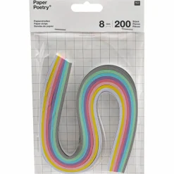 Quilling pappersremsor pastellfärger, 5 mm