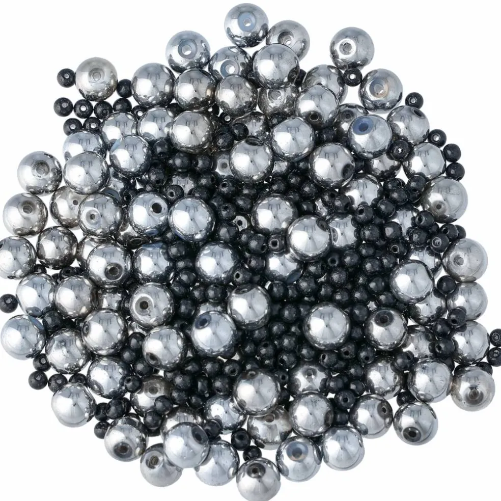 Silver / Svart pärlmix