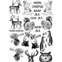 Transferark God jul skogens djur