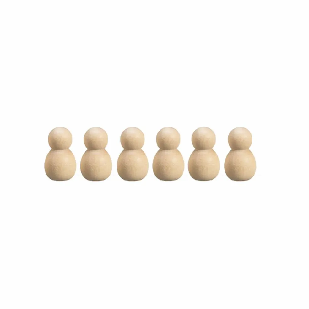 Träfigur 33 mm 6-pack