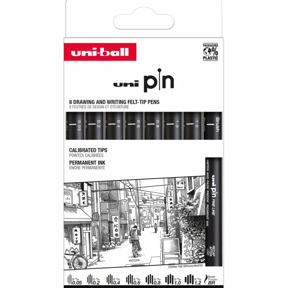 Uni Pin fineliner 8-p Classic set 2